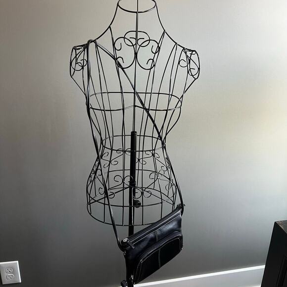 J Jill Perfect Convertible Crossbody Purse Black Pebbled Leather Bag - Picture 6 of 9